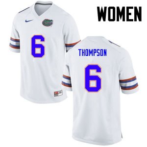 Women's Florida Gators #6 Deonte Thompson NCAA Nike White Authentic Stitched College Football Jersey EVF5062KK